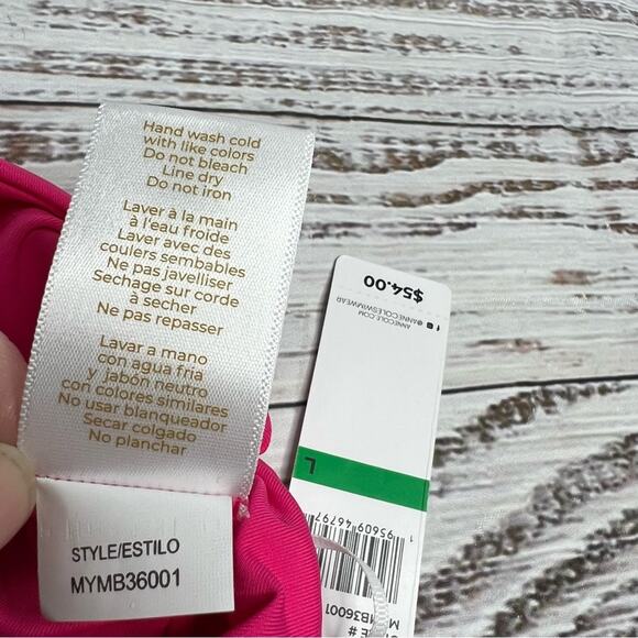 Anne Cole Large Convertible High Waisted Foldover Bottom Hot Pink NEW - Picture 6 of 9